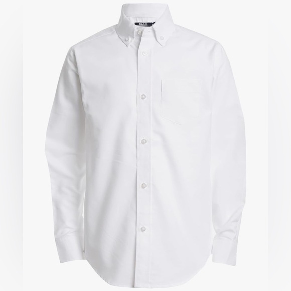IZOD Boys' Long Sleeve Solid Button-Down Collared Oxford Shirt w/Chest Pocket 4T - Picture 1 of 3